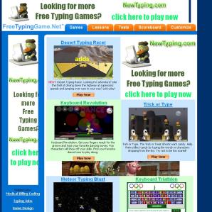 Free Typing Games Website Screen Shot